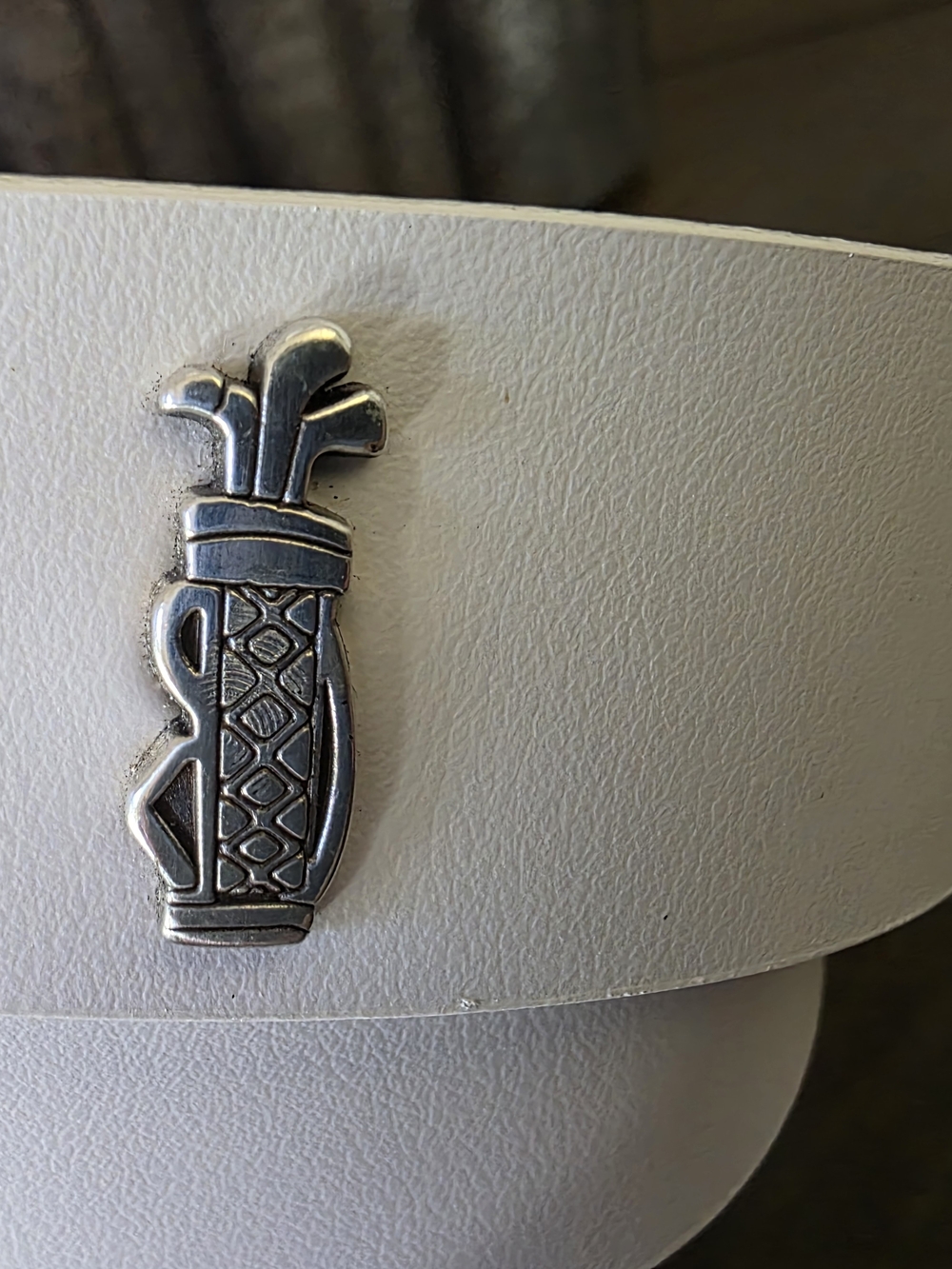 Glenayr Golf White Leather Golf Belt Bag Conchos Made In Canada Size M New - Picture 12 of 14